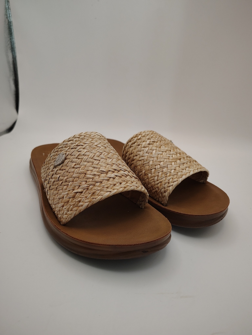 Blowfish Malibu Slide Sandals Sz 6 Woven Raffia Slip On NWOT